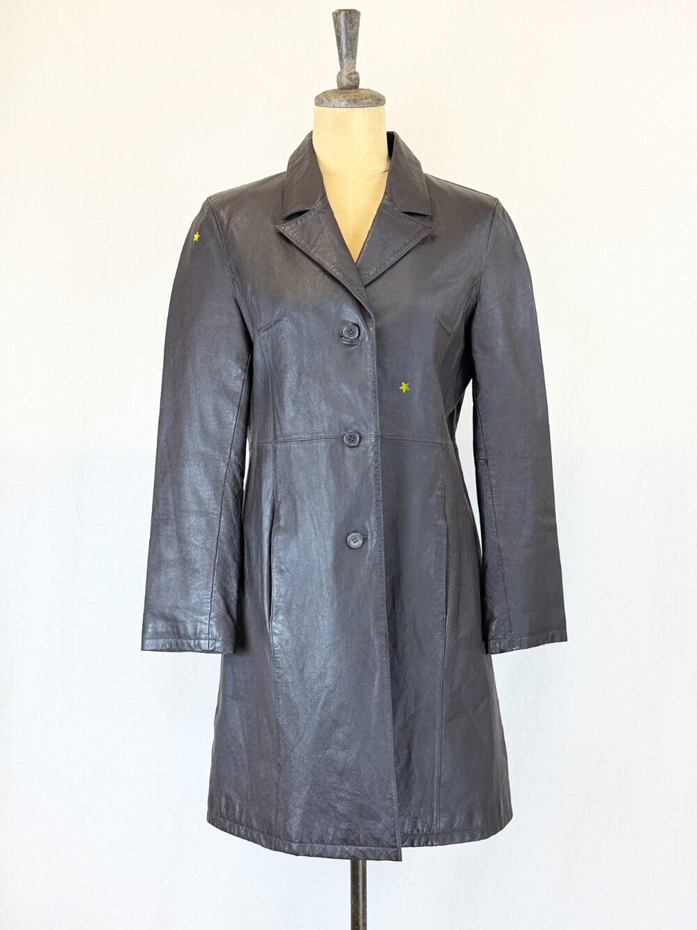 Vintage Y2K John Paul Richard Brown Leather Womens MD 10 Petite Jacket #0324